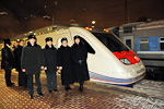 Allegro-tågets invigningsresa till S:t Petersburg. Bild: Lehtikuva